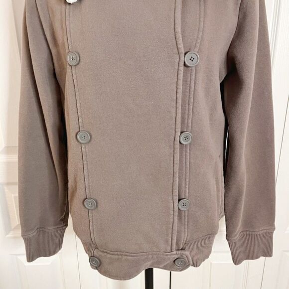 Gap Faux Sherpa Collar Aviator Pilot Biker Moto Double Breasted Button Jacket - Picture 7 of 16